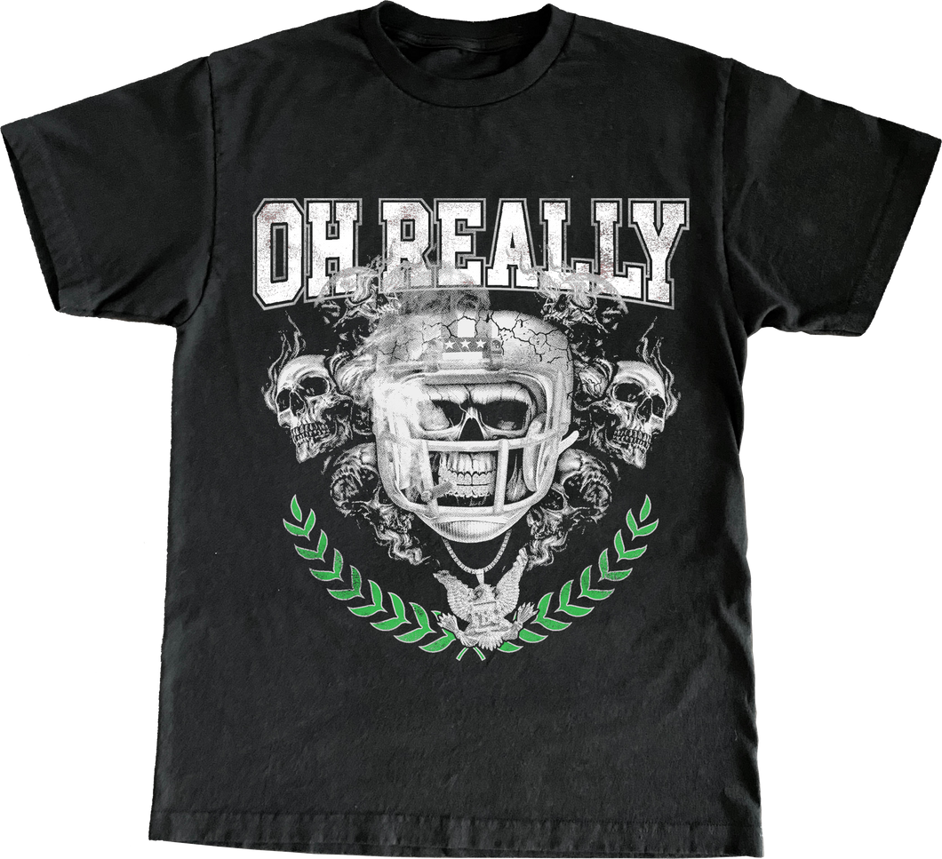Oh Realllyyy Box Cut Graphic Tee (Black/Green/Variants) (Front/Back)